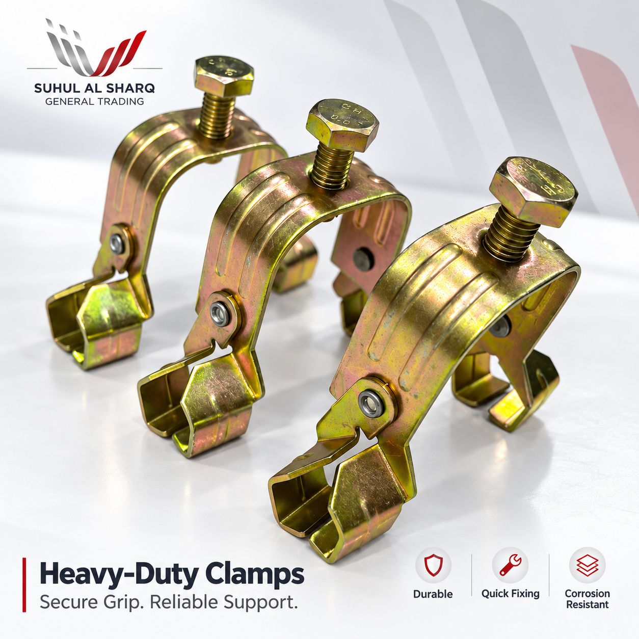Heavy-duty metal clamps for PVC hoarding panels