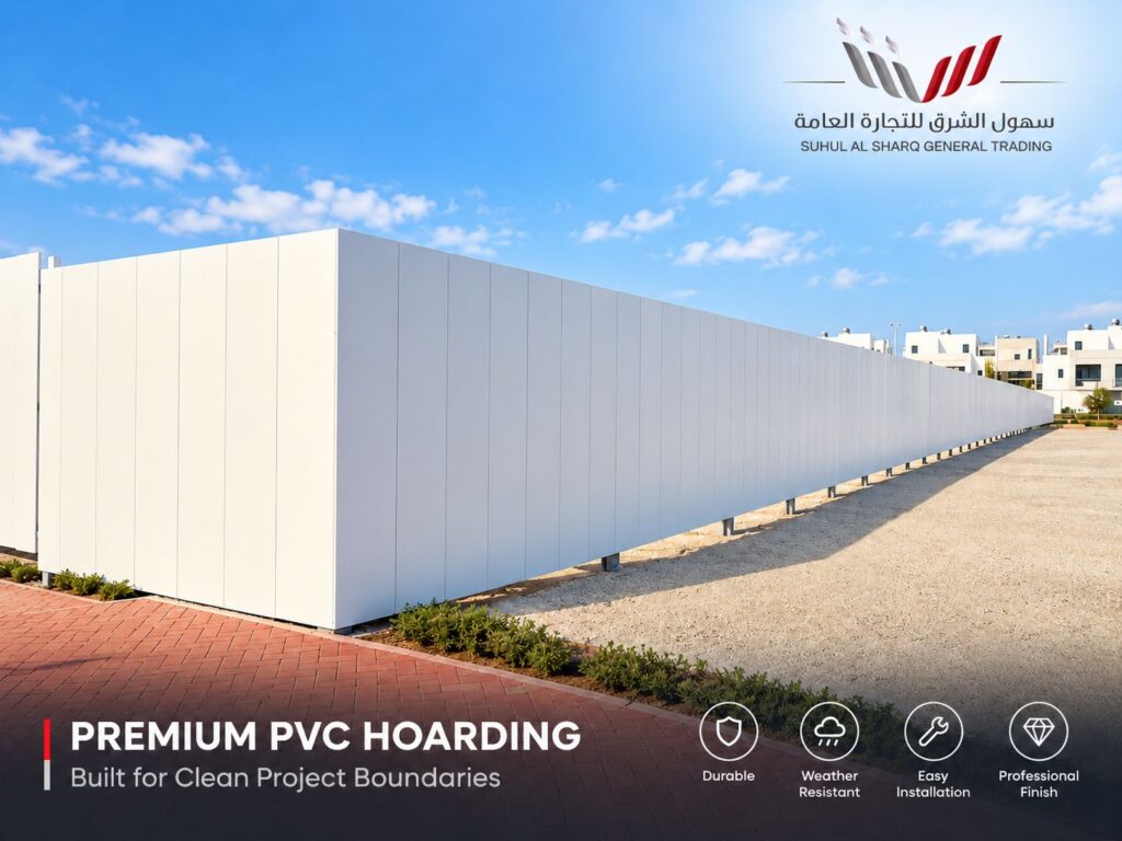 Premium PVC hoarding panels for clean project boundaries