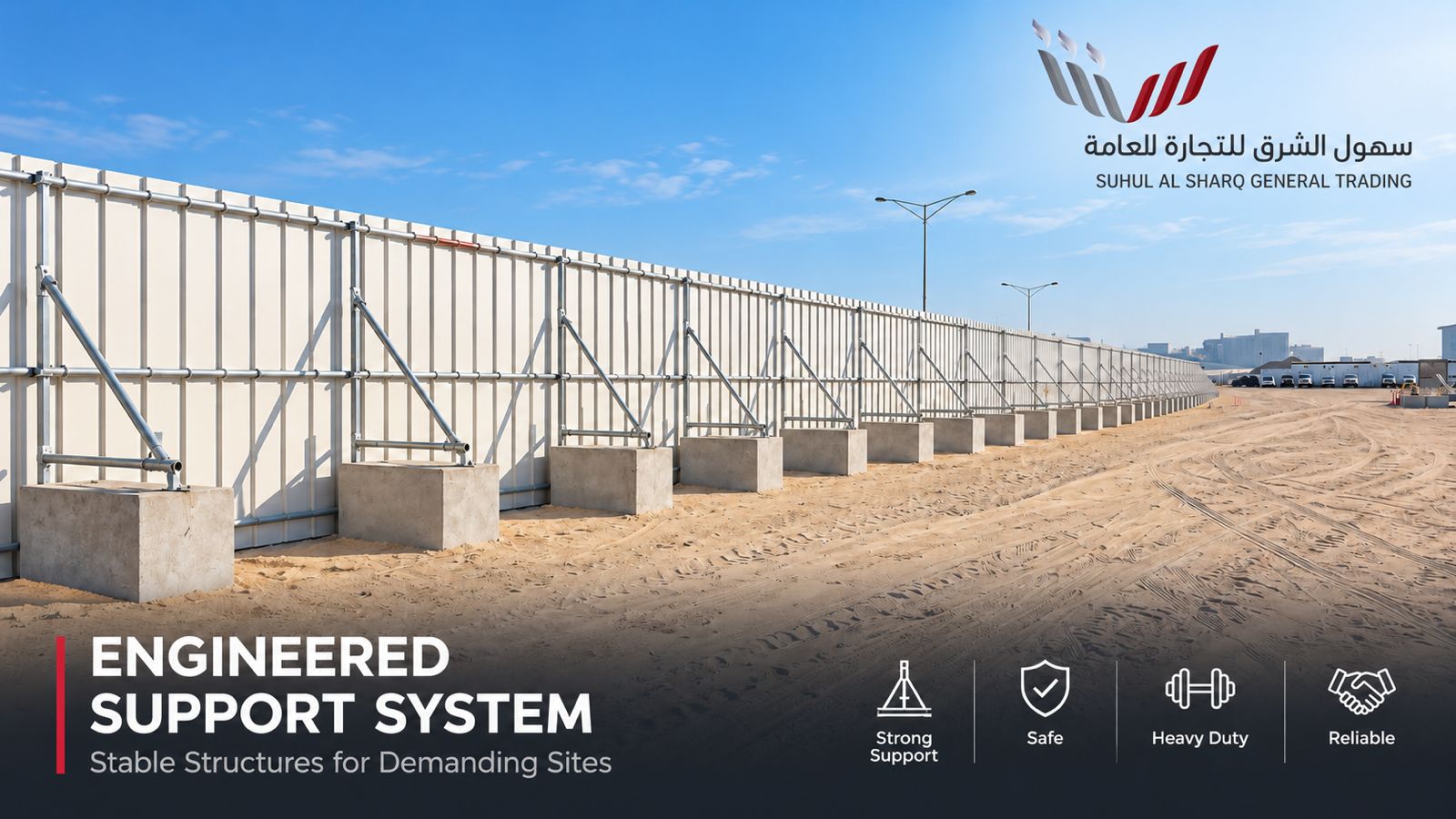 Site-ready PVC hoarding system in the UAE